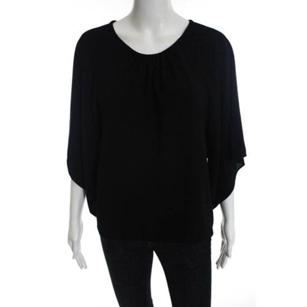 Zara Woman Black Kimono Sleeve Blouse Top Size Medium